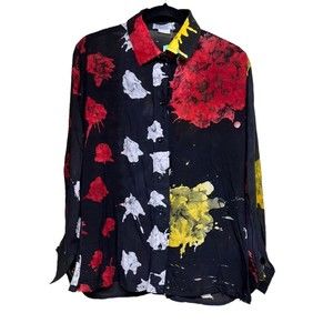 Busayo Ola Button Up Shirt Black Women’s Size XL
